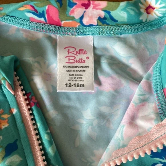 Ruffle Butts toddler long sleeve swim top. Size 12-18 months - Picture 3 of 3